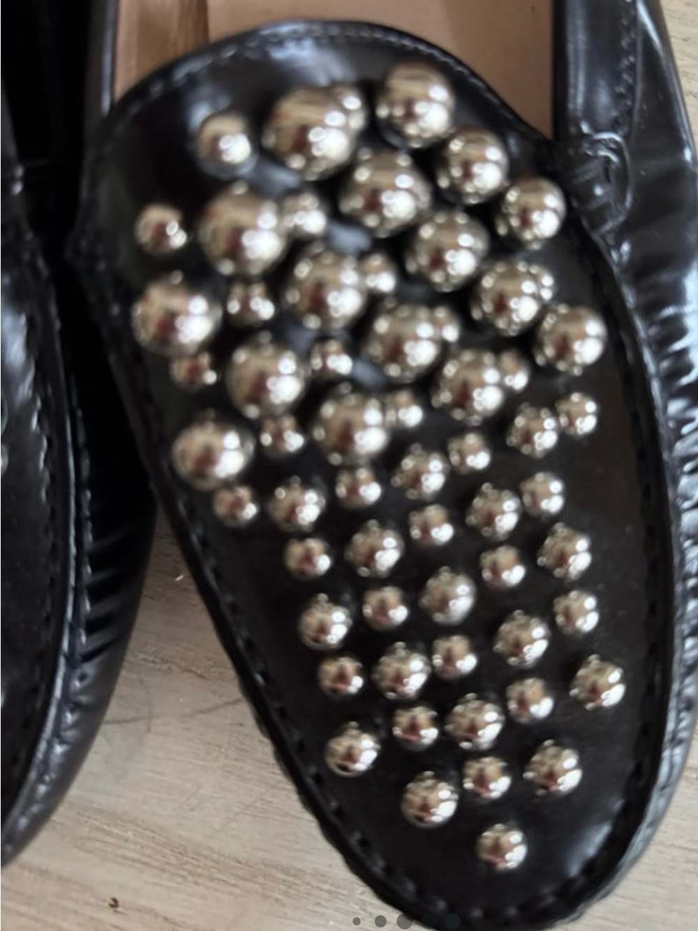 Tod's Black Leather Studded Driving Loafer - Picture 6 of 8